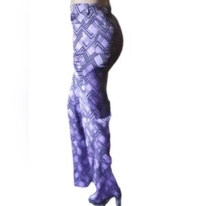 Purple Zigzag Patterned Pants